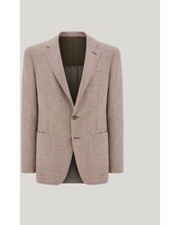 Canali - Walnut Modern-Fit Wool, Silk And Linen Blend Jacket With Herringbone Pattern - Lyst