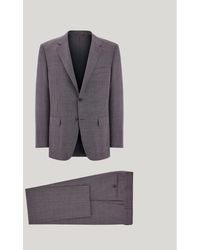Canali - And Rust- Wool Regular-Fit Suit With Prince Of Wales Design - Lyst