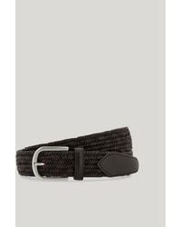 Canali - Dark Leather And Cotton Braided Belt - Lyst