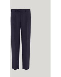 Canali - Blaue Hose Ohne Bundfalten Mit Hohem Bund Aus Reiner Wolle - Lyst