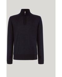 Canali - Cashmere And Silk Wool Blend Rollneck With Zip - Lyst
