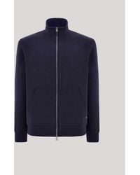 Canali - Cotton Blend Zip-Up Sweatshirt With Contrasting Details - Lyst