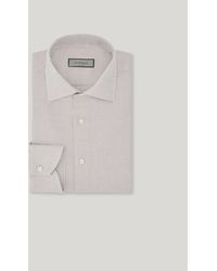 Canali - Impeccabile And Burgundy Cotton Twill Regular-Fit Shirt - Lyst