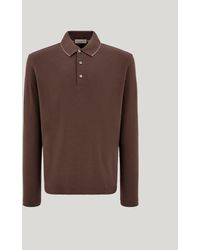 Canali - Cotton And Cashmere T-Shirt With Contrasting Edging - Lyst