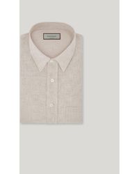 Canali - Relaxed Fit Linen Shirt With Breast Pocket - Lyst