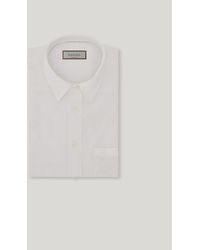 Canali - Milk-Colored Garment Dyed Cotton And Linen Blend Shirt - Lyst