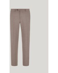Canali - Walnut Wool Regular-Fit Pants With Micro-Design - Lyst