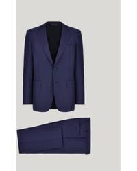Canali - Costume En Pure Laine Avec Veste Droite À Deux Boutons Bleu - Lyst