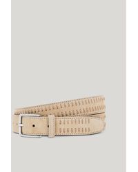 Canali - Suede Belt With Decorative Vertical Topstitching - Lyst