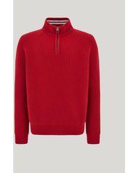 Canali - Cashmere English Rib Zippered Mock Neck Sweater - Lyst