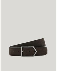 Canali - And Brianza Suede And Nappa Leather Belt With Shiny Arrow Buckle - Lyst