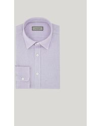 Canali - Lilac Garment-Dyed Linen Regular-Fit Shirt With Narrow Pointed Collar - Lyst