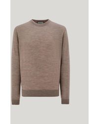 Canali - Nuvola Extra-Fine Merino Wool Seamless Crew Neck Hazelnut - Lyst
