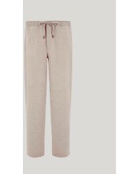 Canali - Natural Regular Fit Pure Linen Drawstring Pants - Lyst