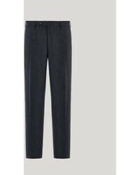 Canali - Charcoal Impeccabile Wool Flannel Regular-Fit Pants - Lyst