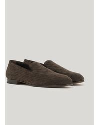 Canali - Woven Suede Slip-Ons With Leather And Rubber Sole - Lyst