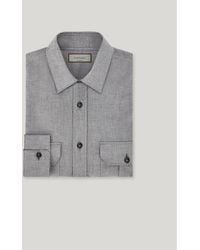 Canali - Relaxed Fit Light Melange Cashmere And Cotton Blend Casual Shirt - Lyst