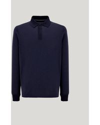Canali - Silk And Cotton Jersey Long-Sleeved Polo Shirt - Lyst