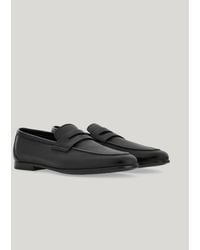 Canali - Dark Deerskin Penny Loafer With Leather-Effect Rubber Sole - Lyst