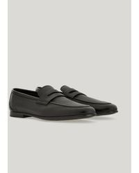 Canali - Dark Deerskin Penny Loafer With Leather-Effect Rubber Sole - Lyst