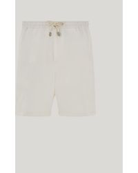 Canali - Linen And Silk Bermuda Shorts With Drawstring - Lyst