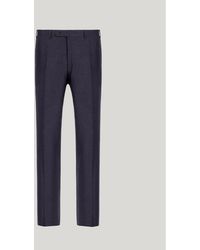 Canali - Wool High-Waisted Flat-Front Trousers - Lyst