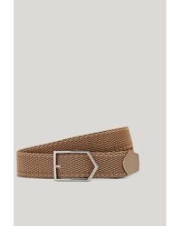 Canali - Walnut Denim Elastic-Weave Belt With Metal Arrow Buckle - Lyst