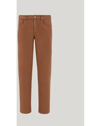 Canali - Regular Fit Five-Pocket Biscuit Comfort Cotton Gabardine Trousers - Lyst