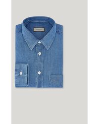 Canali - Stonewashed Cotton Denim Relaxed-Fit Shirt - Lyst