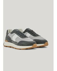 Canali - Technical Fabric And Leather Runner Sneakers - Lyst