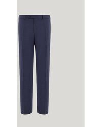 Canali - Blaue Hose Ohne Bundfalten Mit Hohem Bund Aus Wollstretch - Lyst
