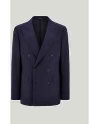 Canali - And Wool Double-Breasted Pinstriped Modern-Fit Jacket - Lyst