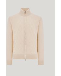 Canali - Ivory Wool And Cashmere Cardigan With Zip - Lyst