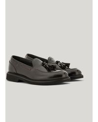 Canali - Dark Tumbled Calfskin Tassel Loafers - Lyst