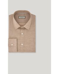 Canali - Walnut Linen Regular-Fit Shirt With Narrow Pointed Collar - Lyst