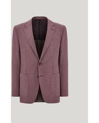 Canali - Mauve Wool And Silk Houndstooth Single-Breasted Modern-Fit Kei Jacket - Lyst
