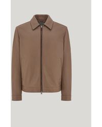 Canali - Sand-Coloured Lambskin Nappa Leather Jacket With Woven Details - Lyst