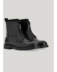 Canali - Smooth Calfskin Ankle Boots With Zip And Knit Sock - Lyst