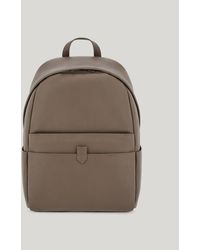 Canali - Walnut Hammered Calfskin Backpack With Functional Details - Lyst