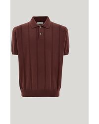 Canali - Burgundy Extra-Fine Merino Wool Polo Shirt - Lyst