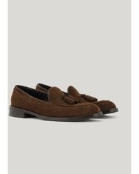 Canali - Brauner Mokassin Aus Veloursleder Mit Sohle Aus Leder Und Gummi - Lyst