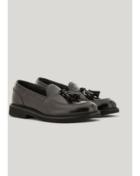 Canali - Dark Tumbled Calfskin Tassel Loafers - Lyst