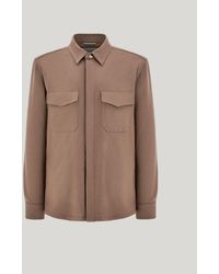 Canali - Walnut Wool Flannel Relaxed-Fit Overshirt - Lyst