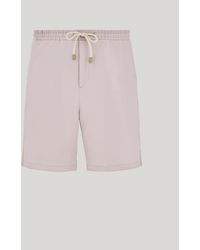 Canali - Linen And Silk Bermuda Shorts With Drawstring - Lyst