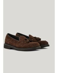 Canali - Dark Leather Tassel Loafers With Eva Sole - Lyst