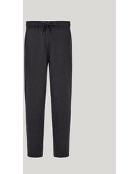 Canali - Impeccabile Charcoal Wool Flannel Drawstring Chino Trousers - Lyst