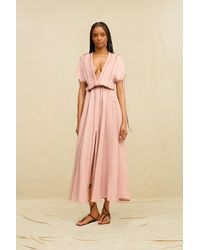 Caravana - Solara Long Dress Linen Cupro - Lyst