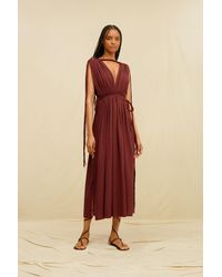 Caravana - Lazara Midi Dress Artisanal Cotton - Lyst