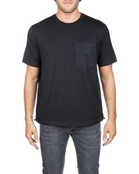 Neil Barrett - T-shirt nera in cotone con taschino frontale - Lyst