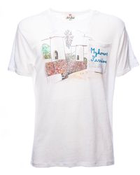 Mc2 Saint Barth - T-shirt bianca ecstasea emb mykonos 01 in lino - Lyst